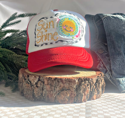 Red Sunshine Trucker Hat for Little Kids - Christine Leigh