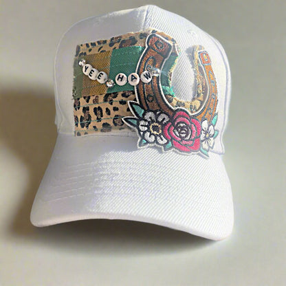 White "Yee Haw" Baseball Cap - Christine Leigh